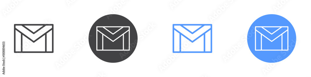 Gmail icon Thin outline art symbol Gmail icon Thin outline art symbol