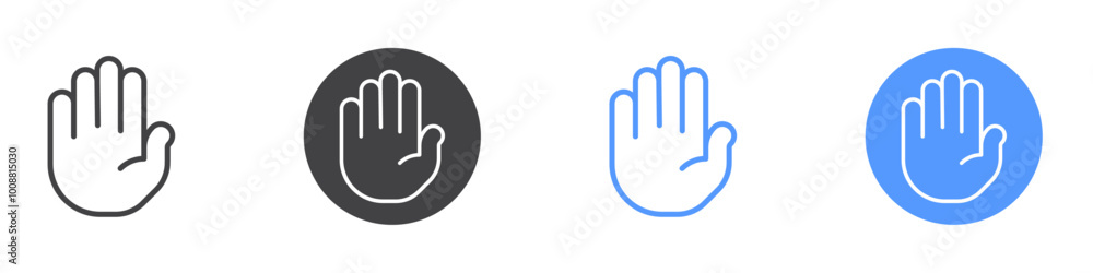 Hand Raise icon Thin outline art symbol Hand Raise icon Thin outline art symbol