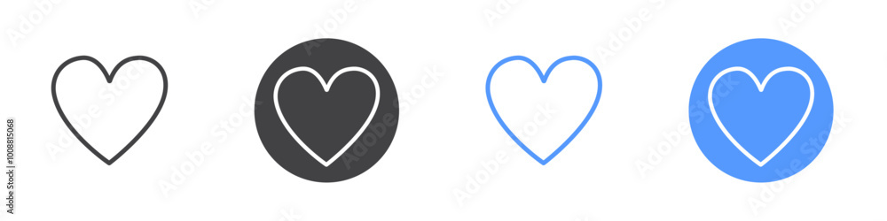 Heart icon Thin outline art symbol Heart icon Thin outline art symbol