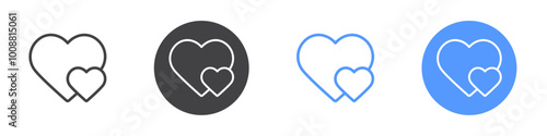 Heart icon Thin outline art symbol