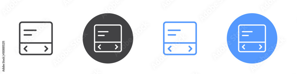 Horizontal scrolling text icon Thin outline art symbol Horizontal scrolling text icon Thin outline art symbol