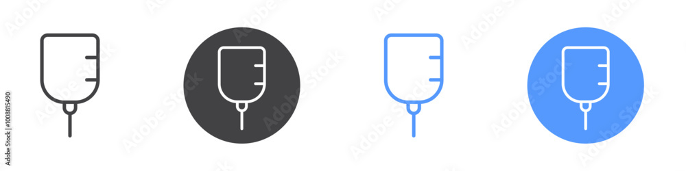 IV bag icon Thin outline art symbol IV bag icon Thin outline art symbol