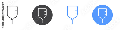 IV bag icon Thin outline art symbol