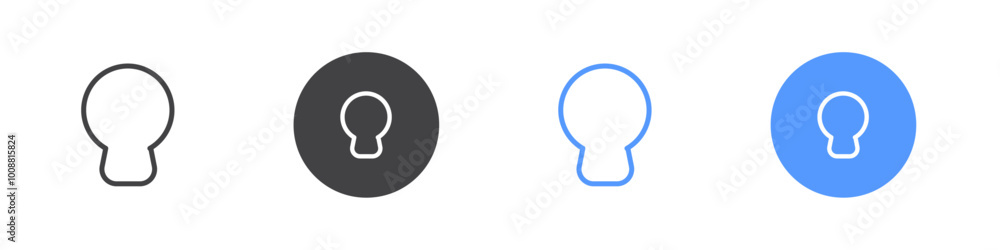 Key lock icon Thin outline art symbol Key lock icon Thin outline art symbol
