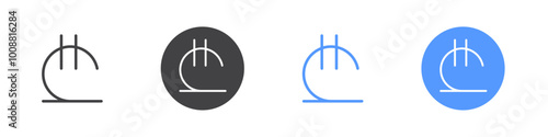 Lari icon Thin outline art symbol