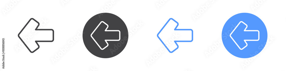 Left arrow icon Thin outline art symbol Left arrow icon Thin outline art symbol