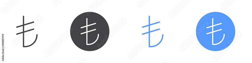 Lira icon Thin outline art symbol Lira icon Thin outline art symbol