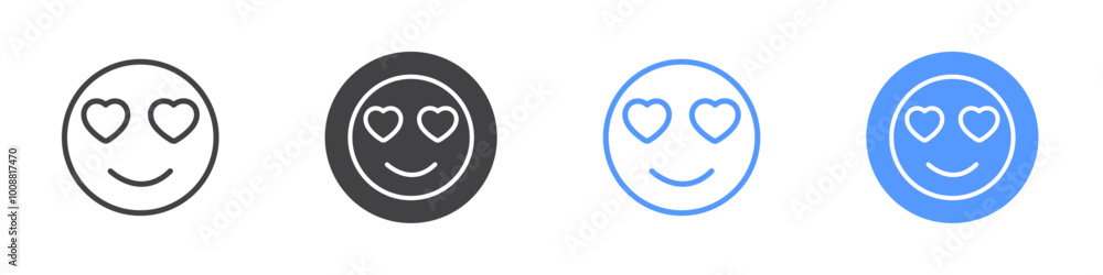 Love eyes icon Thin outline art symbol Love eyes icon Thin outline art symbol