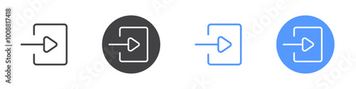 Login icon Thin outline art symbol