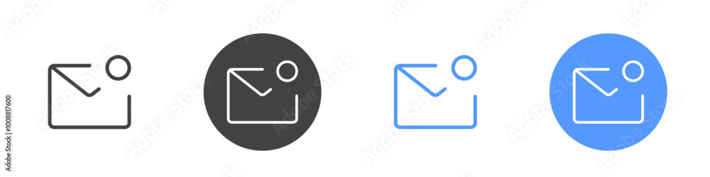 Mail notification icon Thin outline art symbol Mail notification icon Thin outline art symbol