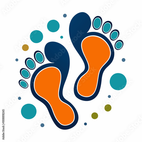 footprint on blue background