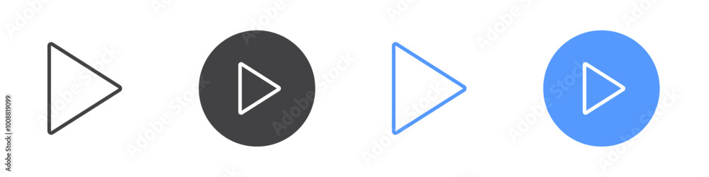 Play icon Thin outline art symbol Play icon Thin outline art symbol