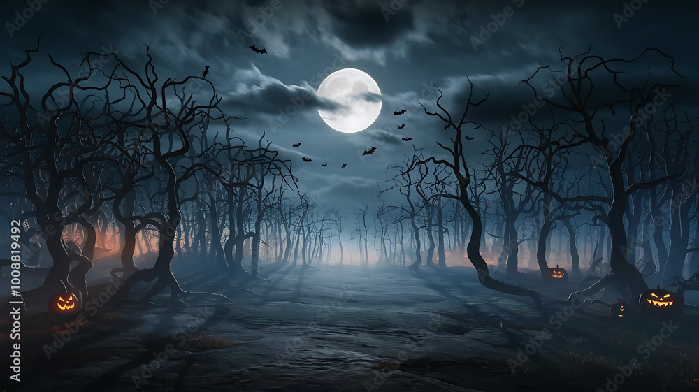 full moon in the forest full moon in the forest