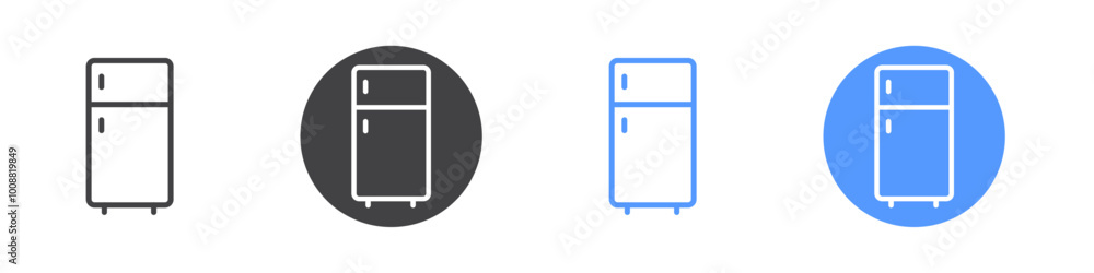 Refrigirator icon Thin outline art symbol Refrigirator icon Thin outline art symbol
