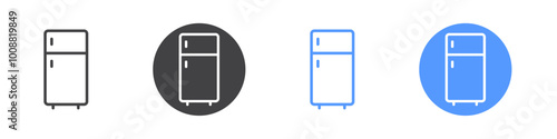 Refrigirator icon Thin outline art symbol