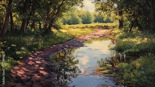 A 3D oil painting with shadow effects, using layered colors and highlights to create realistic depth and dimensionality.
