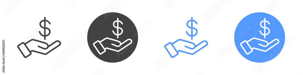 Save money icon Thin outline art symbol Save money icon Thin outline art symbol