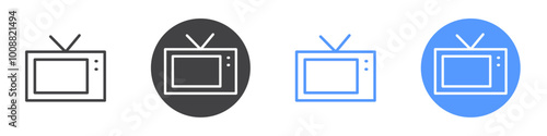 Television icon Thin outline art symbol