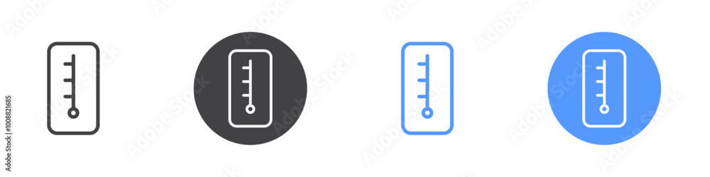 Thermometer icon Thin outline art symbol Thermometer icon Thin outline art symbol