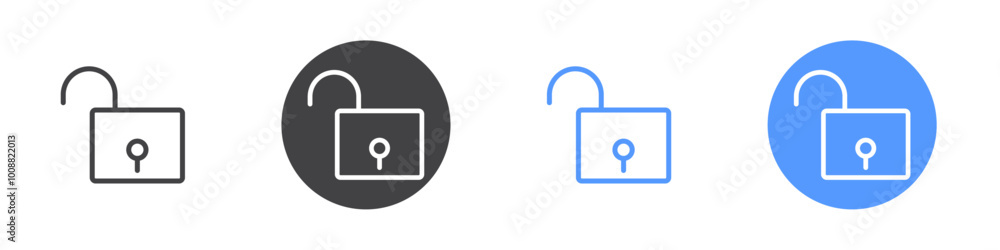Unlock icon Thin outline art symbol Unlock icon Thin outline art symbol