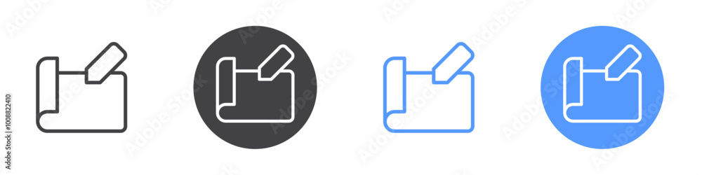 Writing icon Thin outline art symbol Writing icon Thin outline art symbol