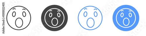 Wow icon Thin outline art symbol