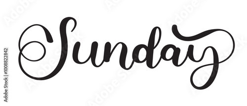 Happy SUNDAY. Sunday days of the week. Decoration letters. Illustration (Sunday)	

