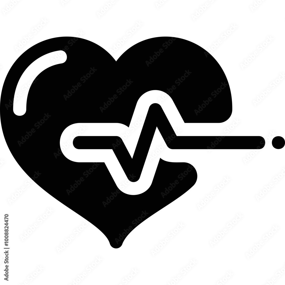 Simple vector icon heart, pulse