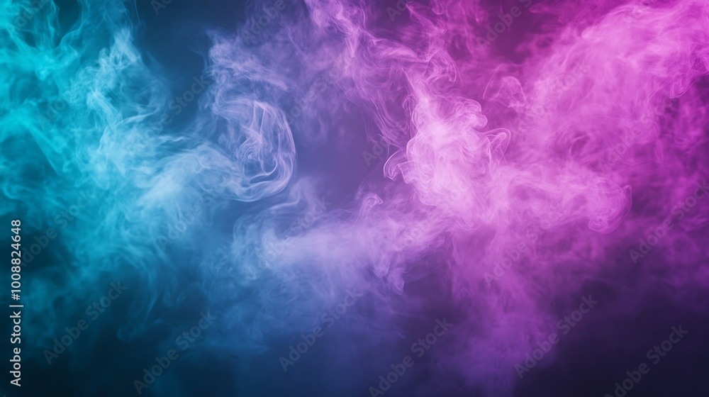 Abstract background with blue and pink smoke swirls on black backdrop. Abstract background with blue and pink smoke swirls on black backdrop.
