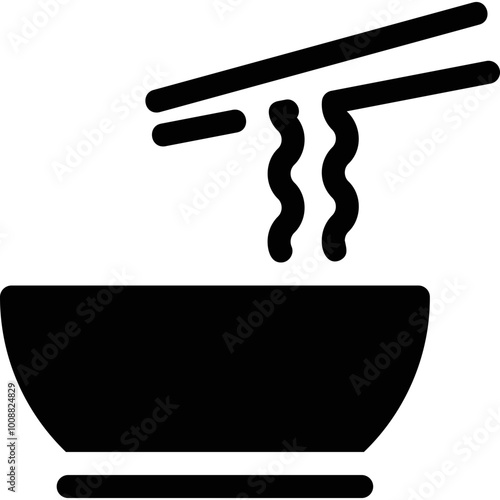 Simple vector icon noodle bowl