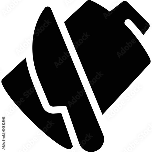 Simple vector icon cutting board with knife