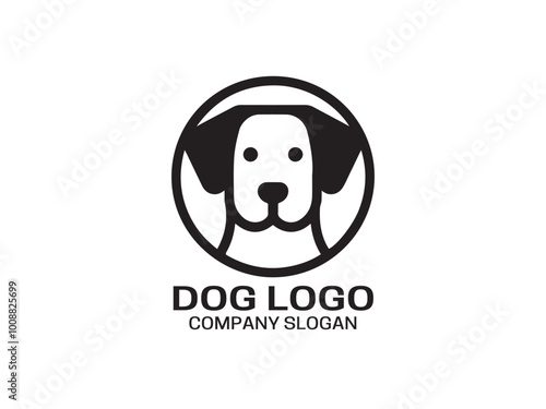 Dog head icon. Silhouette simple. Flat style. Cartoon dog face. Logo design template. Vector illustration Animal Logotype concept. 