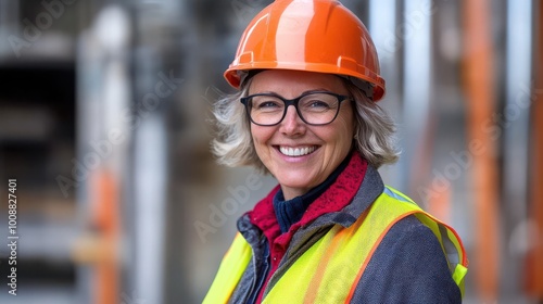 Smiling Senior Female Engineer with Tools, Ideal for Career and Diversity Themes