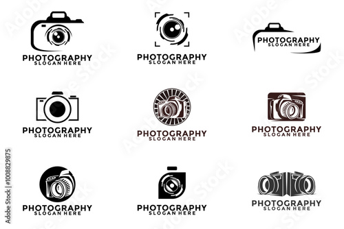 Set of Camera photography logo icon vector template
