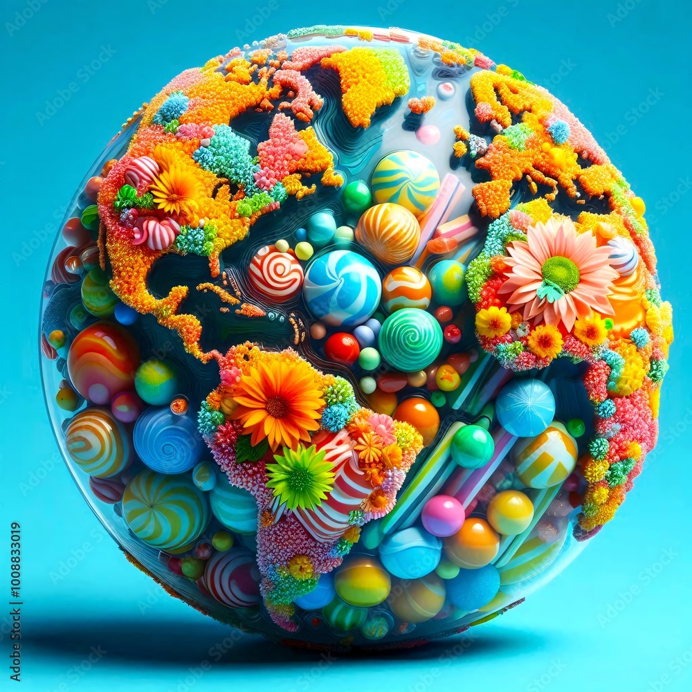 Fototapeta premium Globe made of candy