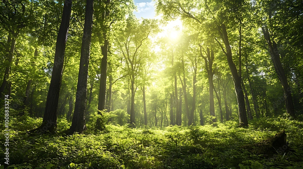 Obraz premium Reforestation Restoring a Lush Forest for Nature Conservation