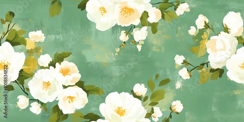A vibrant floral design fea...