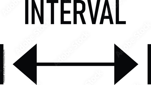 Arrow with restrictions. Time interval or size, limit linear icon, symbol. Editable Stroke. Vector Illustration