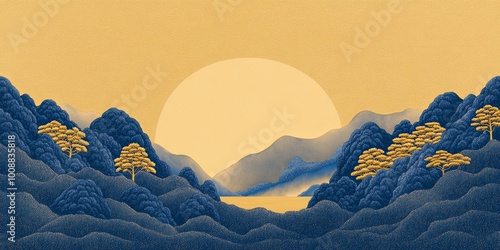 A serene landscape featurin...