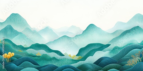 A serene landscape featurin...