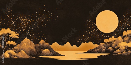A serene landscape featurin...
