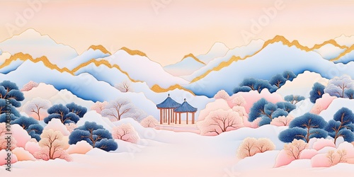 A tranquil landscape featur...