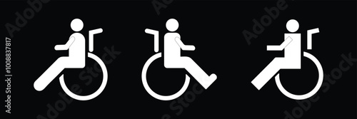 Disabled icons, Wheelchair symbols, handicapped access signs set. Wheelchair, handicapped access sign or symbols. Disabled handicap icons. Wheelchair icon symbol set