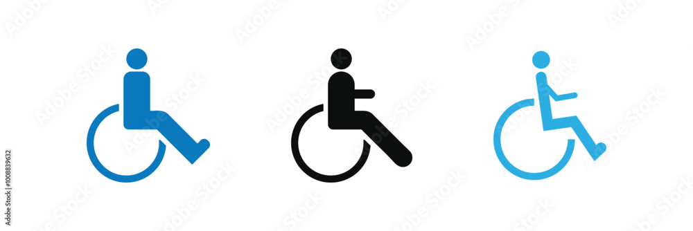 Disabled icons, Wheelchair symbols, handicapped access signs set. Wheelchair, handicapped access sign or symbols. Disabled handicap icons. Wheelchair icon symbol set Disabled icons, Wheelchair symbols, handicapped access signs set. Wheelchair, handicapped access sign or symbols. Disabled handicap icons. Wheelchair icon symbol set