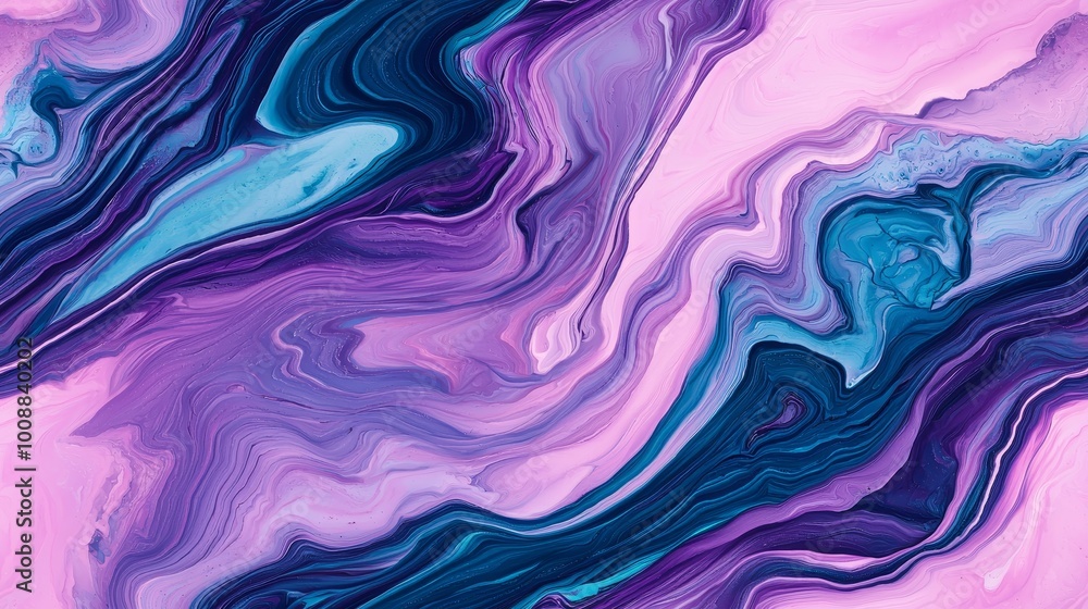 Obraz premium Colorful abstract marble texture with pink and blue swirls, suitable for backgrounds.