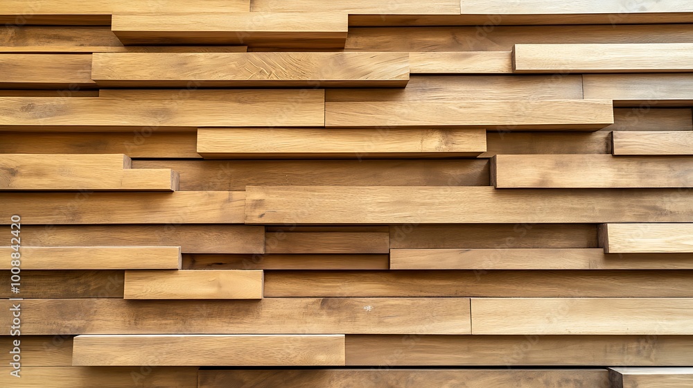 Wooden wall consisting of wooden horizontal slats. Texture of maple panels for building facade design. Modern timber for the construction of fences, partitions and cladding. Wooden wall consisting of wooden horizontal slats. Texture of maple panels for building facade design. Modern timber for the construction of fences, partitions and cladding.