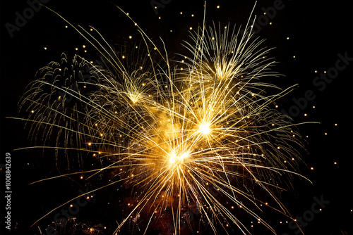Diwali Fireworks Stock Image In Black Background