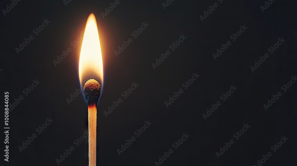 A matchstick burning brightly in a pitch-black room, symbolizing illumination with ample space for creative text. A matchstick burning brightly in a pitch-black room, symbolizing illumination with ample space for creative text.