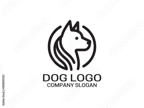 Dog Logo design template. Vector illustration.