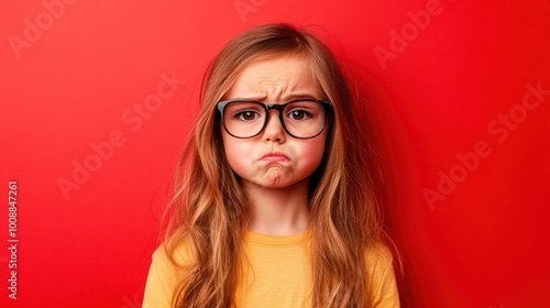 Young Girl in Glasses Portrait for Educational and Inspirational Content